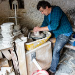 Daniel Boyle at work in his pottery 2019
